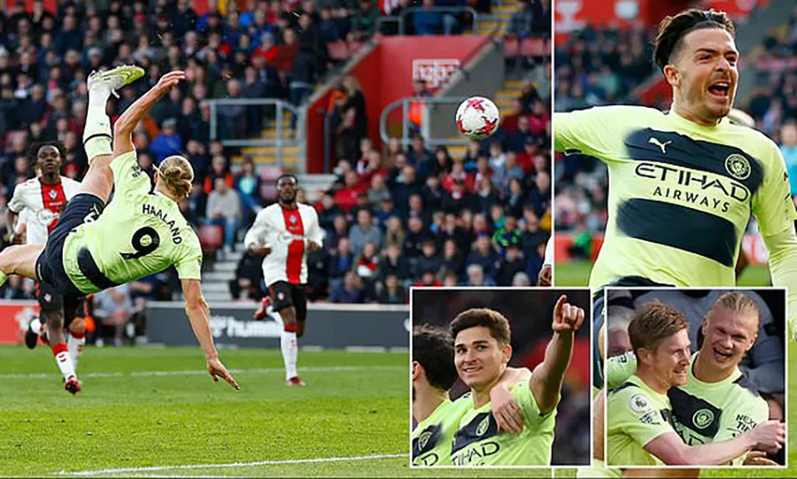 Man City có chiến thắng hoành tráng trước Southampton. ẢNH: DAILY MAIL Man City có chiến thắng hoành tráng trước Southampton. ẢNH: DAILY MAIL