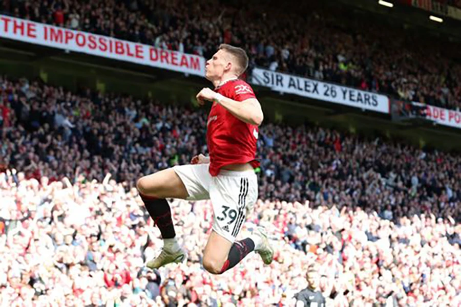 Scott McTominay được HLV Ten Hag trọng dụng kể từ khi anh tỏa sáng trong màu áo tuyển Scotland với 4 bàn thắng sau 2 trận đấu ở vòng loại Euro 2024. ẢNH: GETTY