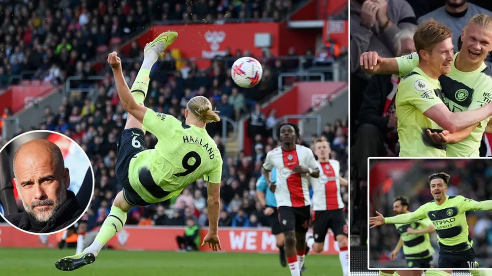 Haaland có phong độ rất kinh khủng và không thể ngăn cản. ẢNH: MIRROR