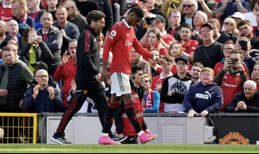 Rashford rời sân ở phút 81. ẢNH: PA Rashford rời sân ở phút 81. ẢNH: PA