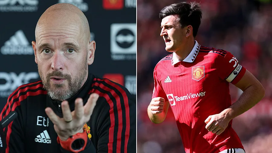 Ten Hag bây giờ phải dựa vào Harry Maguire. ẢNH: MIRROR