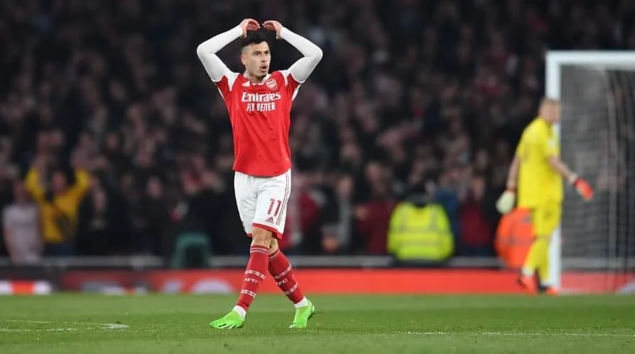 Bàn thắng của Martinelli giúp Arsenal lên tinh thần cho màn gỡ hòa kịch tính. Ảnh: Getty