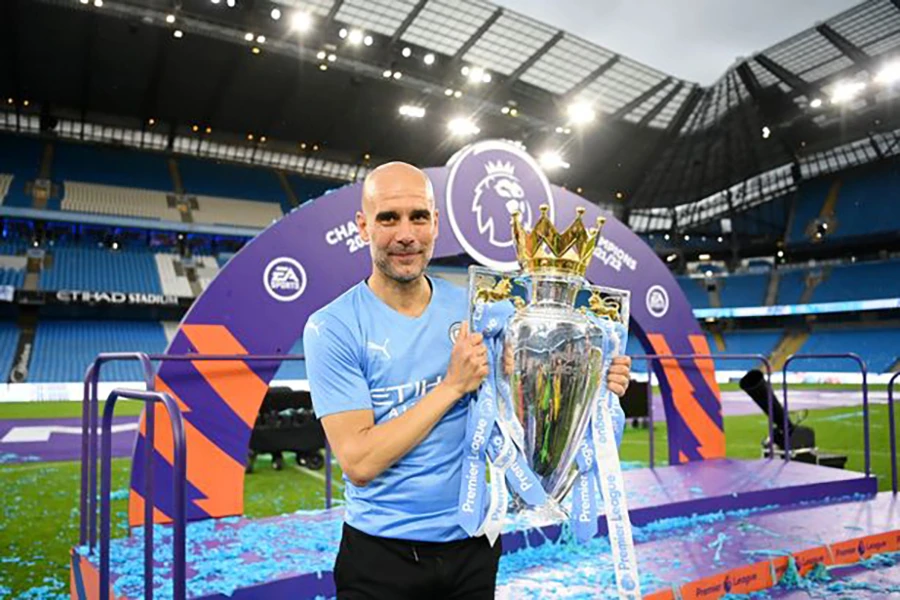 Pep Guardiola sẽ cùng Man City vô địch Premier League lần thứ năm trong sáu mùa giải gần nhất? ẢNH: GETTY