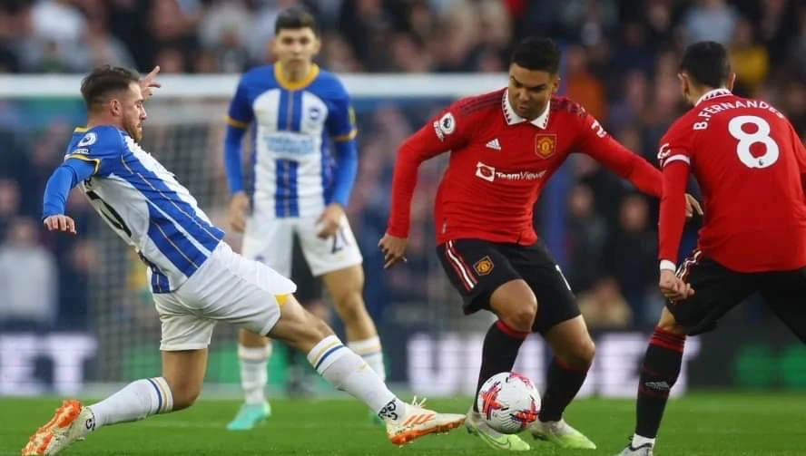 MU bế tắc trong các pha lên bóng, tuyến giữa của Quỷ đỏ bị lép vế so với chủ nhà Brighton. Ảnh: Getty