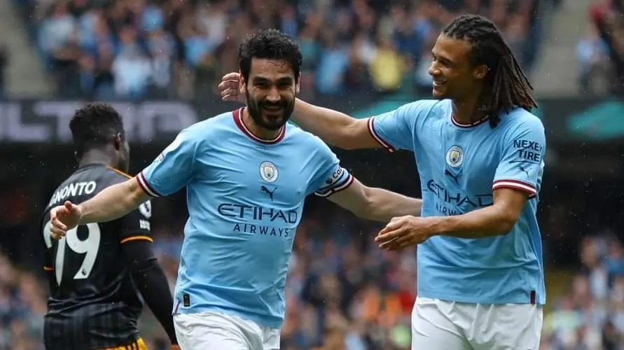 Gundogan tỏa sáng với cú đúp giúp Man City mang về 3 điểm quý giá. Ảnh: Getty