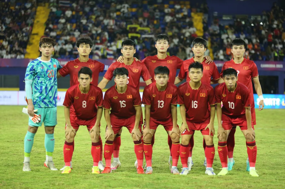 Đội hình ra sân của U-22 Việt Nam.