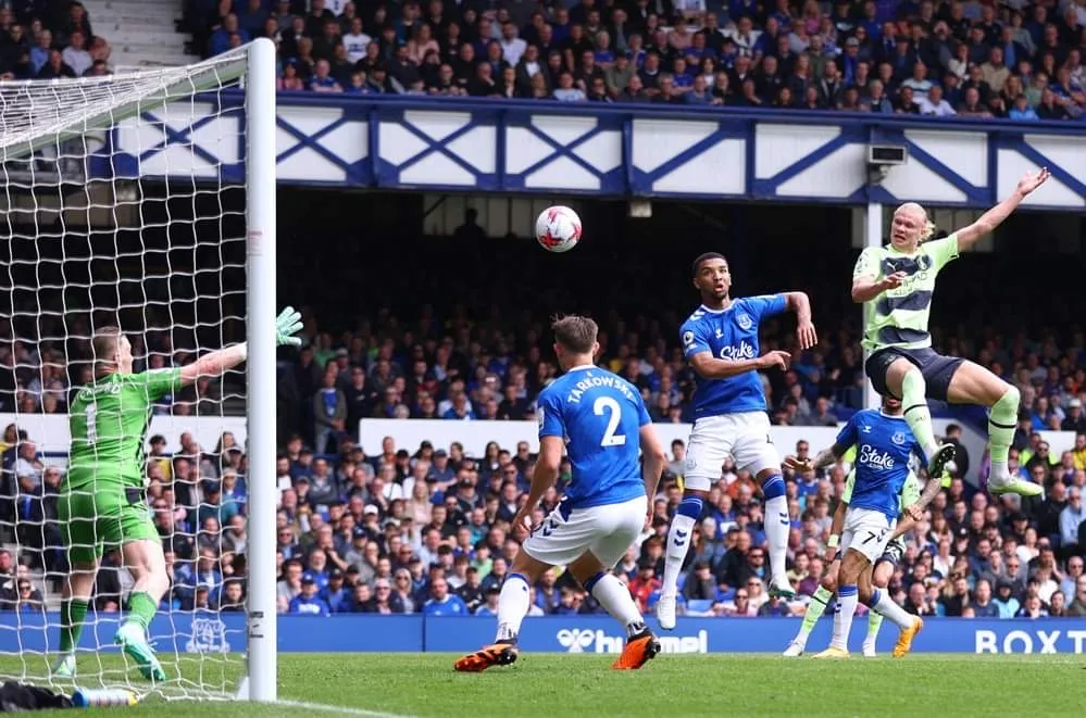 Erling Haaland nâng thành tích ghi bàn của mình ở Premier League lên 36 bàn. Ảnh: Getty