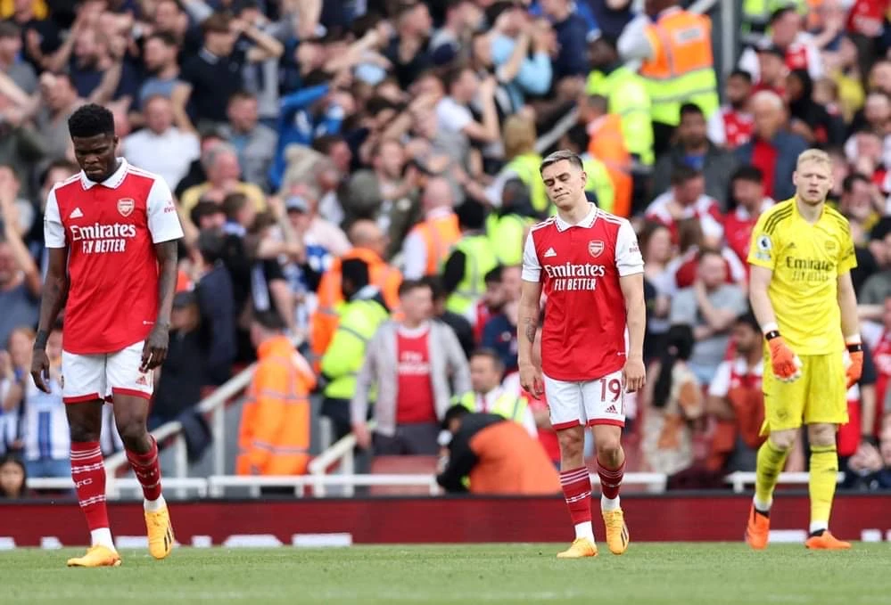 Arsenal tan giấc mộng vô địch. Ảnh: Getty