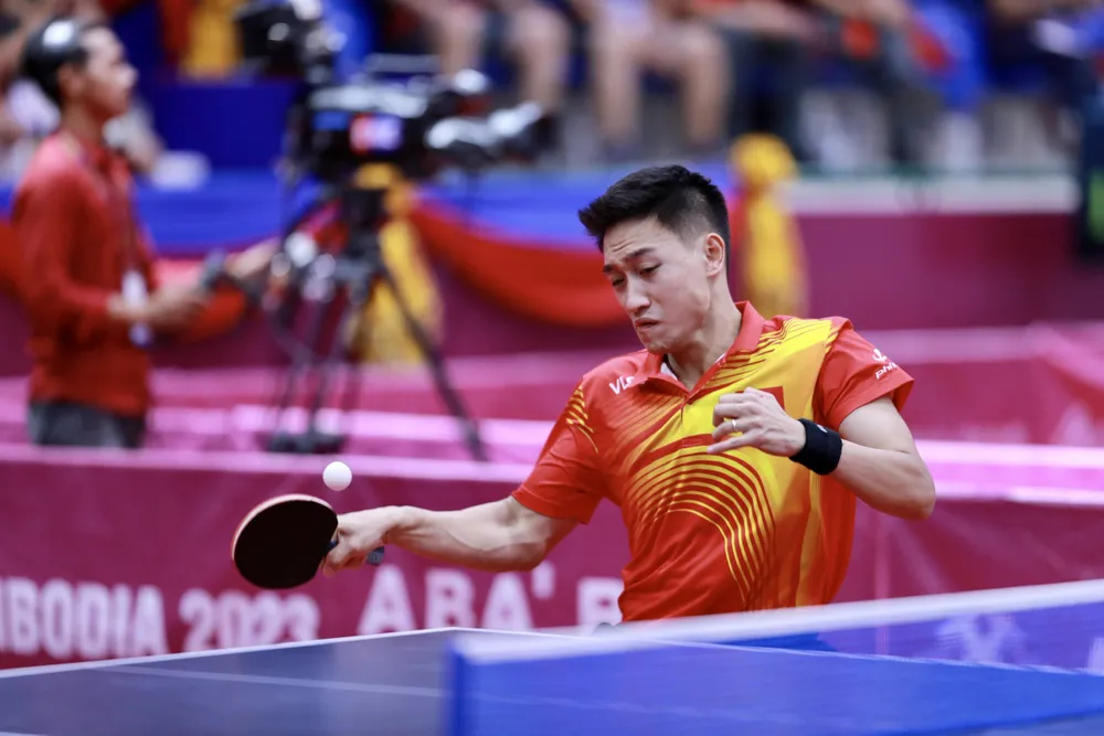 Anh Tú vào chung kết bóng bàn đơn nam. ẢNH: ANH PHƯƠNG