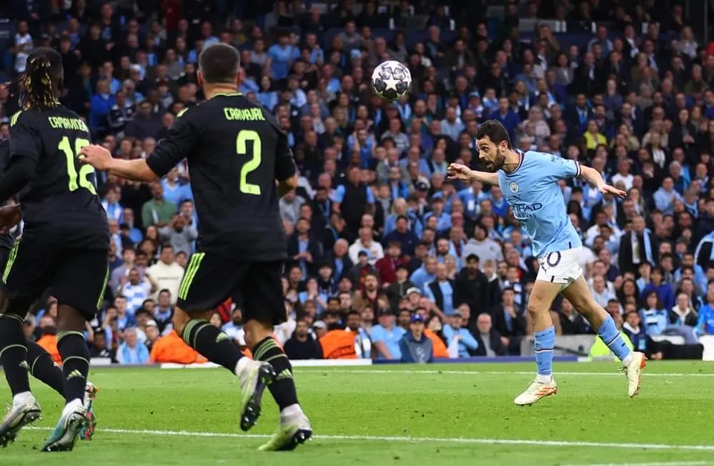 Bernardo Silva lập cú đúp trong chiến thắng tưng bừng của Man xanh. Ảnh: Getty