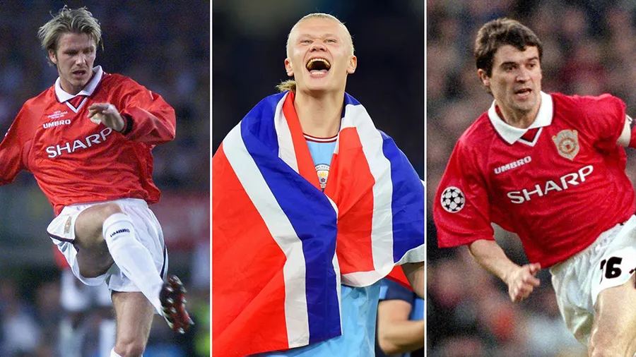 Beckham, Haaland và Keane được bầu chọn vào đội hình tiêu biểu kết hợp giữa MU và Man City. ẢNH: MIRROR Beckham, Haaland và Keane được bầu chọn vào đội hình tiêu biểu kết hợp giữa MU và Man City. ẢNH: MIRROR