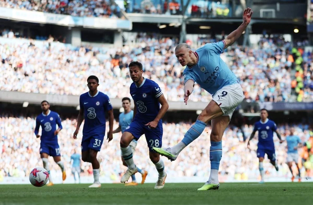 Haaland vẫn chưa thể có bàn thắng thứ 37 ở Premier League mùa giải này. Ảnh: Reuters