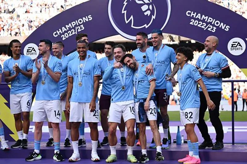 Man City đăng quang Premier League 2022 - 2023. ẢNH: GETTY
