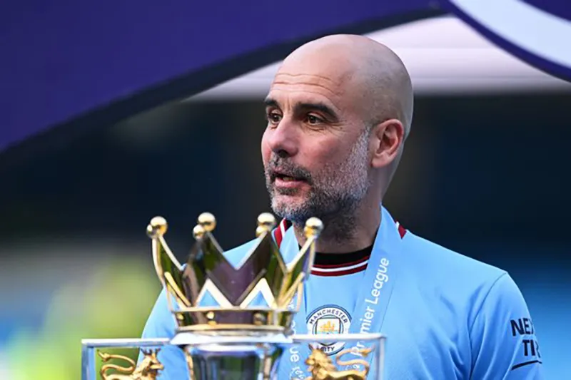 Pep Guardiola cùng Man City đã giành 5 danh hiệu Premier League trong 6 mùa giải gần đây. ẢNH: GETTY