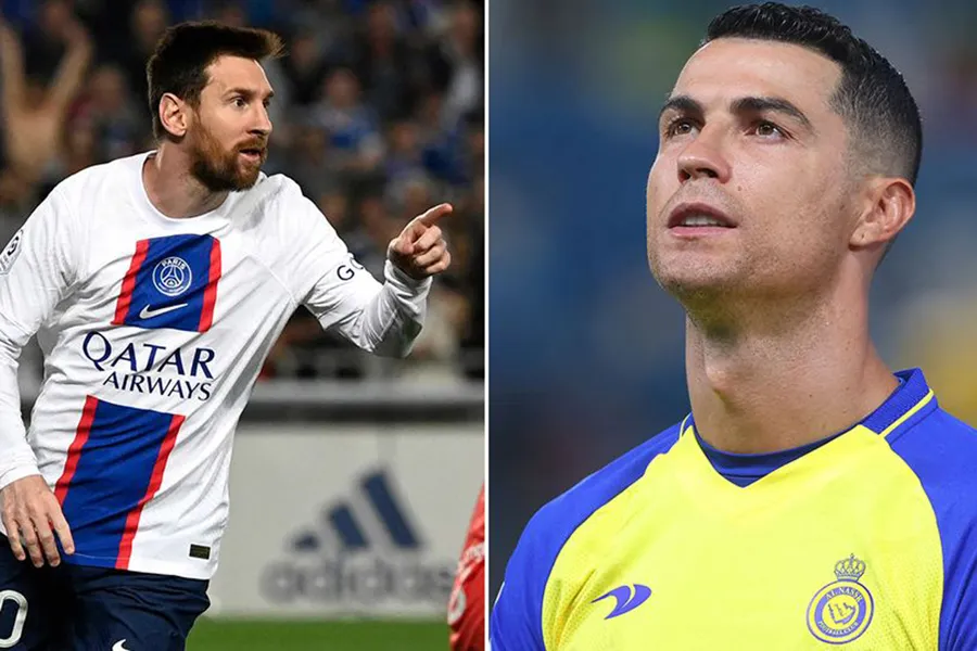Messi đã phá kỷ lục của Ronaldo. ẢNH: MIRROR