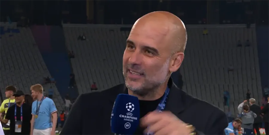 Pep nói vui đây là Champions League là "chiếc cúp chết tiệt rất khó giành được". ẢNH: GETTY Pep nói vui đây là Champions League là "chiếc cúp chết tiệt rất khó giành được". ẢNH: GETTY
