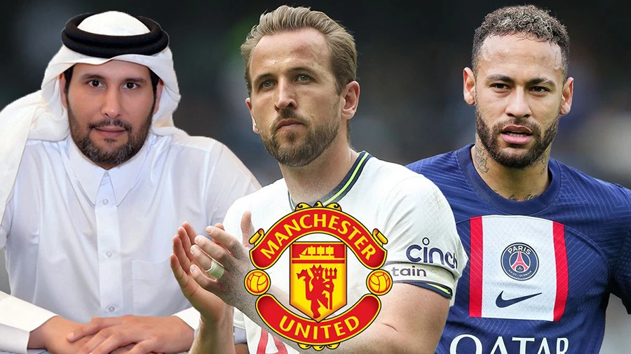 Những ngôi sao như Neymar hay Harry Kane có thể gia nhập MU nếu Sheikh Jassim mua lại thành công "quỷ đỏ". ẢNH: MIRROR