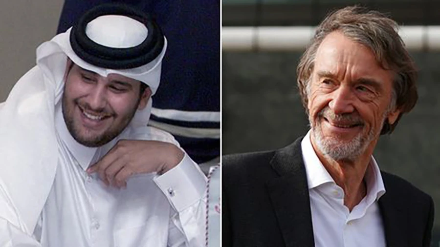 Sheikh Jassim và Sir Jim Ratcliffe đang trong cuộc đua giành quyền sở hữu MU. ẢNH: MIRROR