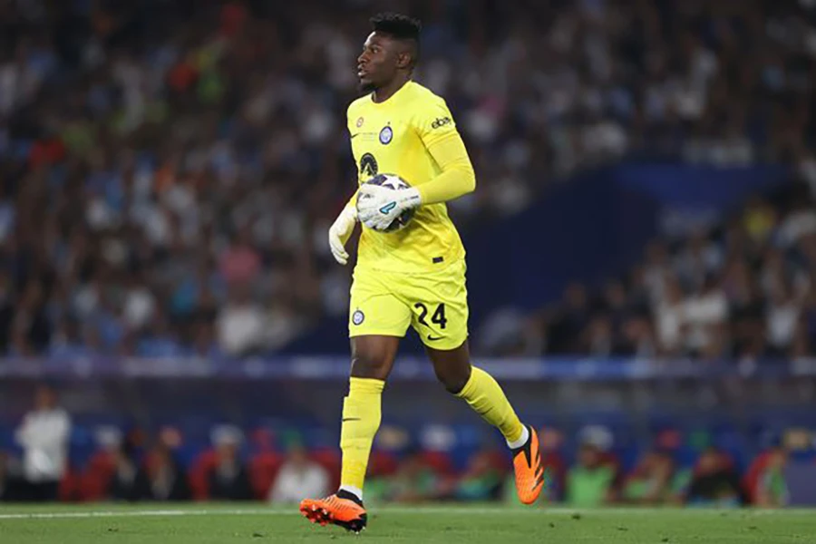 Thủ thành người Cameroon của Inter Milan Andre Onana đang nằm trong tầm ngắm của MU. ẢNH: GETTY