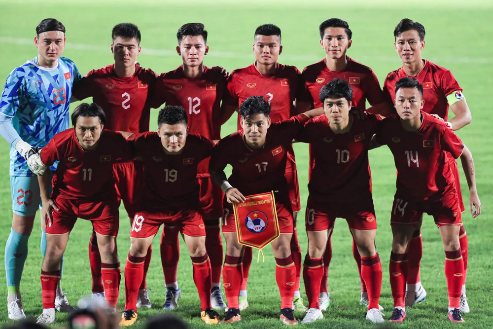 Đội hình xuất phát của tuyển Việt Nam trong trận gặp Syria.