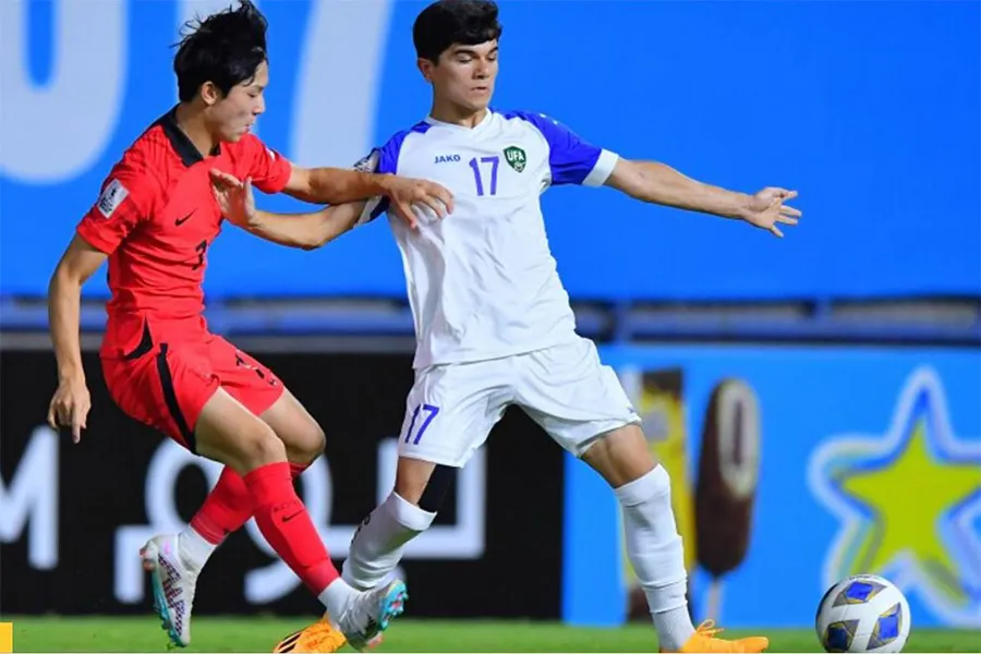 Các cầu thủ trẻ Hàn Quốc cho thấy sự vượt trội hơn hẳn Uzbekistan tại bán kết. Ảnh: AFC Các cầu thủ trẻ Hàn Quốc cho thấy sự vượt trội hơn hẳn Uzbekistan tại bán kết. Ảnh: AFC
