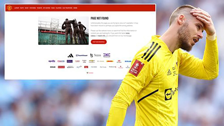 Thông tin về De Gea đã không còn trên website MU. ẢNH: MIRROR