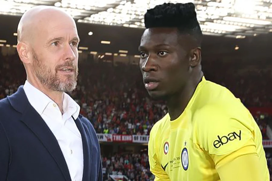 HLV Erik Ten Hag từng dẫn dắt Onana tại Ajax. ẢNH: MIRROR