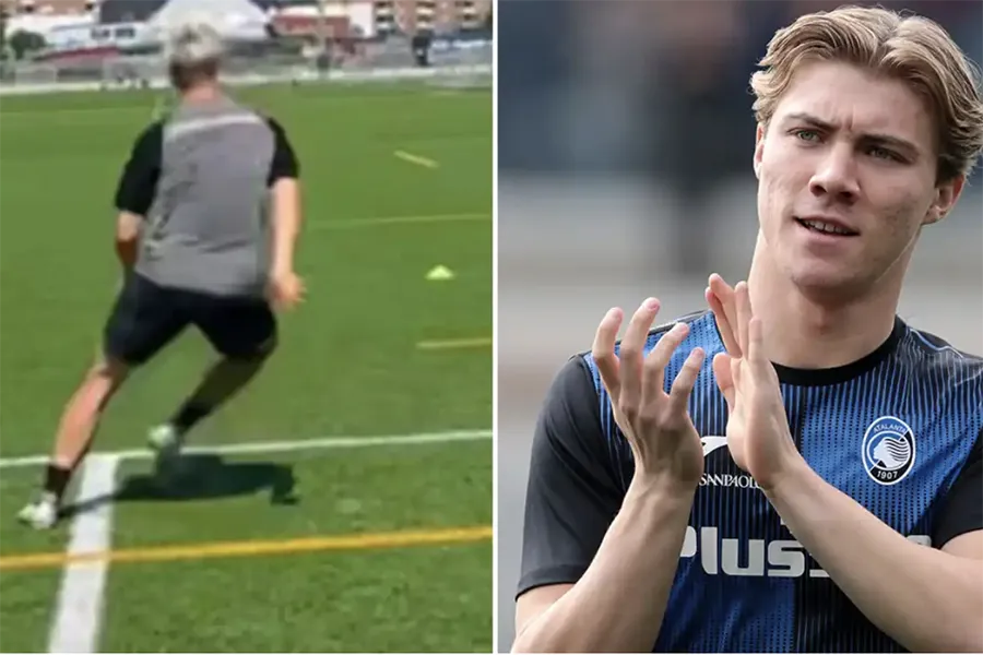 Rasmus Hojlund đã sẵn sàng chia tay Atalanta để gia nhập MU? ẢNH: SUN SPORTS