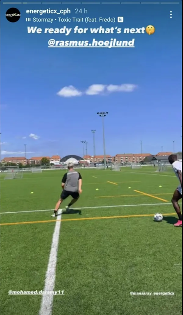 HLV riêng của Hojlund đưa ra gợi ý rất lớn về khả năng Hojlund đến Premier League chơi cho Man United. ẢNH: Instagram @energeticx_cph