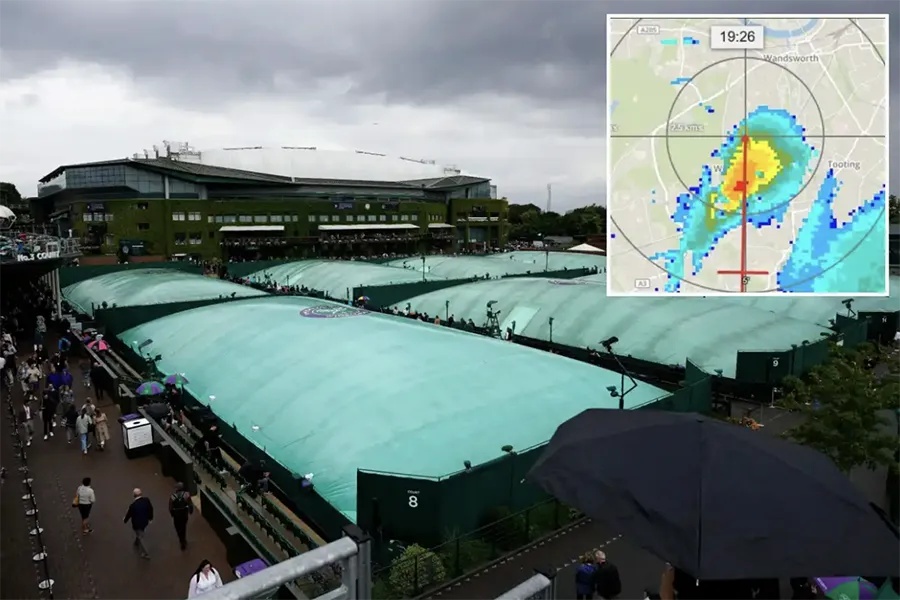 BTC Wimbledon đã chi hàng triệu bảng Anh để dự báo thời tiết. ẢNH: SUN SPORTS