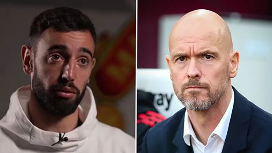 Nhiều khả năng Ten Hag sẽ chọn Bruno Fernandes là tân đội trưởng MU. ẢNH: MIRROR