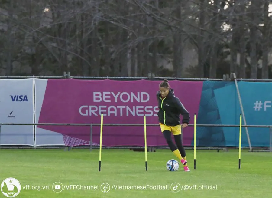 Chương Thị Kiều tích cực tập luyện sau chấn thương để có thể ra sân ở World Cup. ẢNH: VFF Chương Thị Kiều tích cực tập luyện sau chấn thương để có thể ra sân ở World Cup. ẢNH: VFF