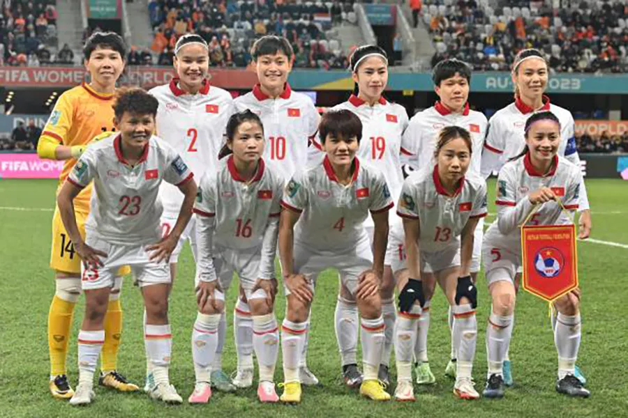 Đội hình chính của tuyển nữ Việt Nam trong trận gặp Hà Lan. ẢNH: GETTY