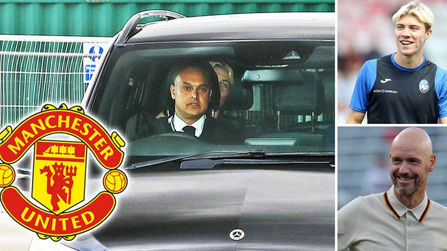 Hình ảnh Hojlund đến MU kiểm tra y tế. ẢNH: MIRROR