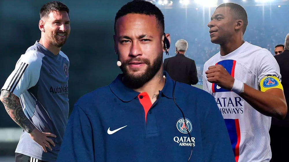 PSG không còn bộ ba "nguyên tử" Lionel Messi, Neymar và Kylian Mbappe. ẢNH: MIRROR