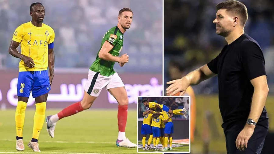 Mane đã thua đồng đội cũ tại Liverpool là Henderson trong trận mở màn Saudi Pro League. ẢNH: MIRROR Mane đã thua đồng đội cũ tại Liverpool là Henderson trong trận mở màn Saudi Pro League. ẢNH: MIRROR