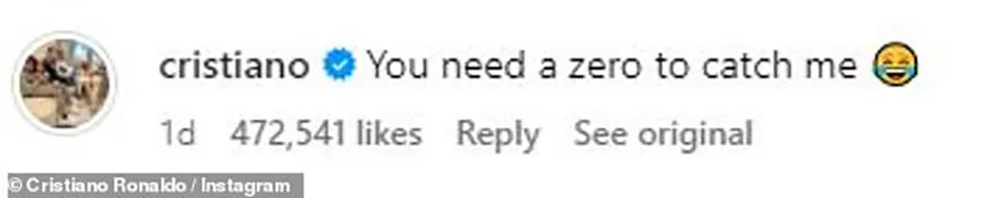 Gần nửa triệu lượt like bình luận troll Ramos của Ronaldo. ẢNH: DAILY MAIL