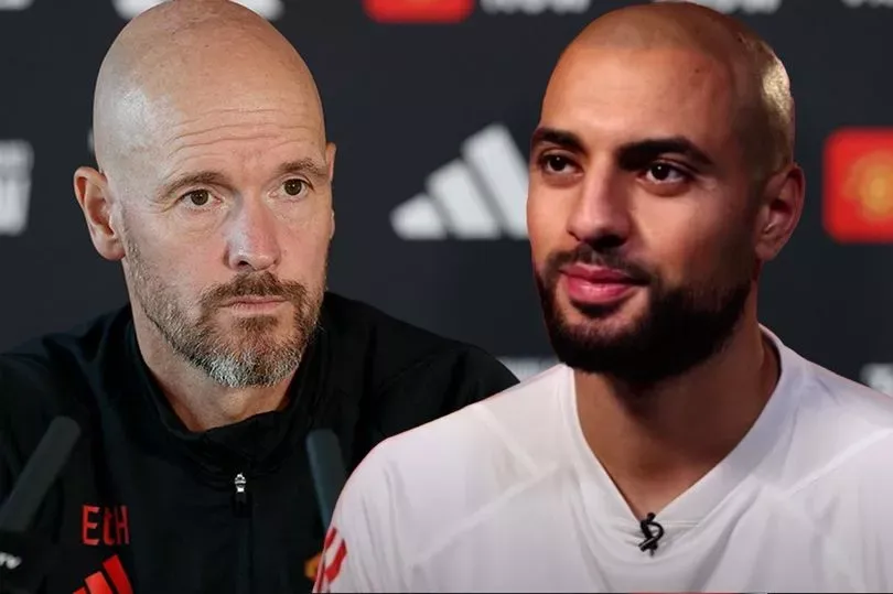 Sofyan Amrabat xem HLV Erik Ten Hag là người quan trọng nhất trong sự nghiệp của mình. ẢNH: MIRROR