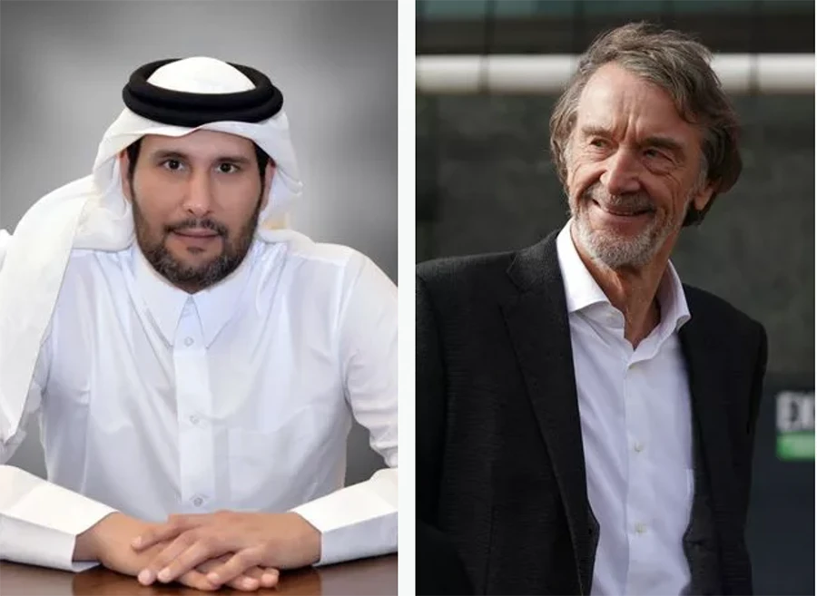 Sir Jim Ratcliffe và Sheikh Jassim là hai ứng viên nặng ký nhất mua lại MU. ẢNH: MIRROR Sir Jim Ratcliffe và Sheikh Jassim là hai ứng viên nặng ký nhất mua lại MU. ẢNH: MIRROR