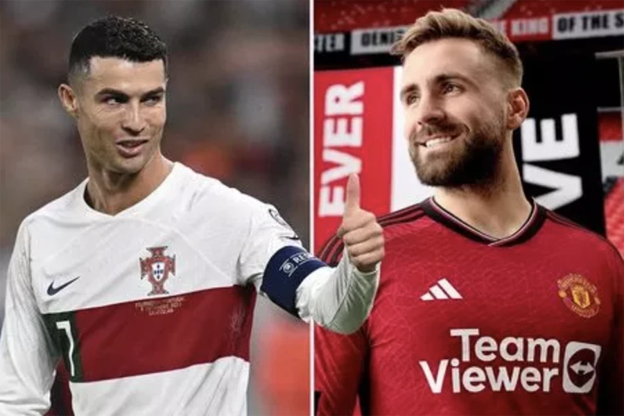 Bản hợp đồng tài trợ áo đấu của MU thua xa mức lương của Ronaldo tại Al Nassr. ẢNH: DAILY STAR RONALDO-SHAW-MANCHESTER-UNITED.png