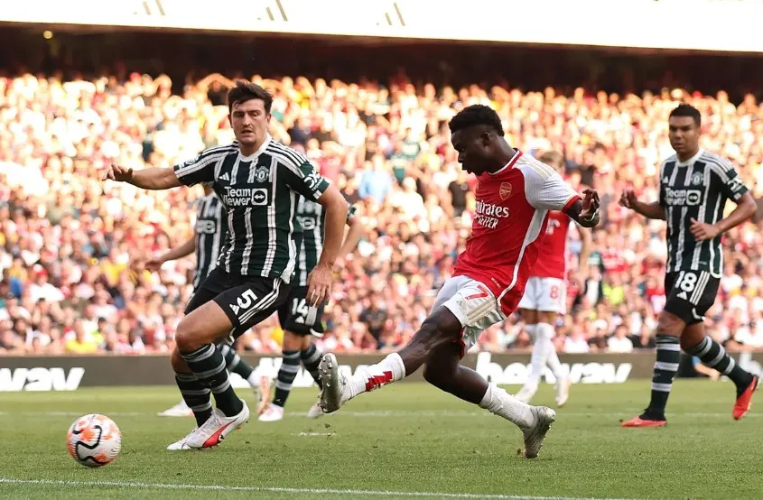Bukayo Saka đang ngày càng trưởng thành và trở thành chân sút không thể thiếu của Pháo thủ. Ảnh: Getty arsenal-saka.jpeg