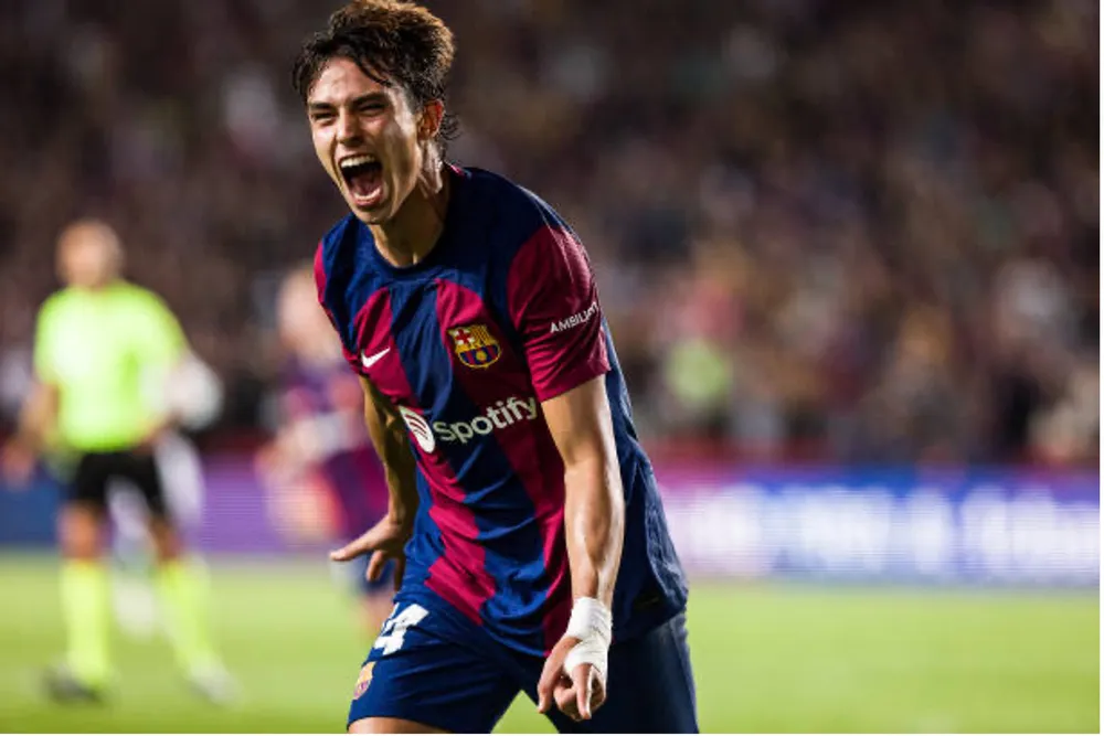 Felix có bàn thắng đầu tiên trong màu áo Barca. Ảnh: GETTY felix-barcelona.jpg