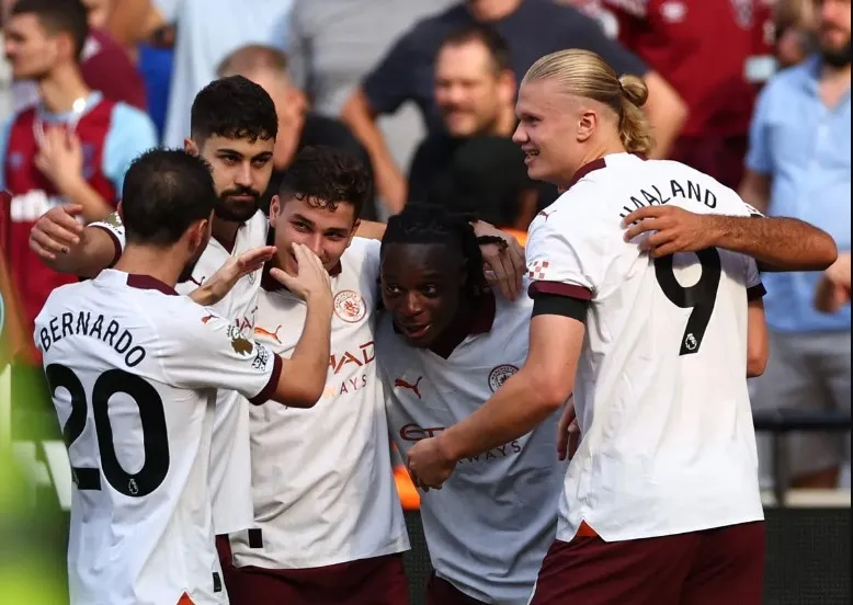 Man City lội ngược dòng thành công khi giành chiến thắng 3-1 trước West Ham. Ảnh: Getty man-city-haaland.jpeg