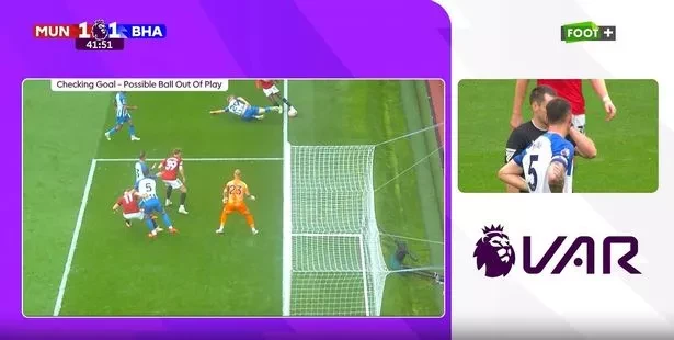 VAR đã can thiệp trong bàn thắng của Hojlund. ẢNH: REDDIT manchester-united-var.jpg