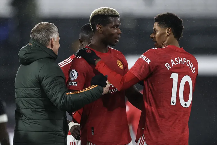 Solskjaer đã trao vinh dự làm đội trưởng MU cho Rashford và Pogba nhưng ông phải nhận lại sự thất vọng. ẢNH: News Group Newspapers Ltd mu-pogba-rashford.png