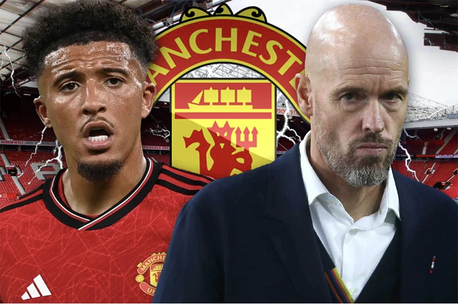 Mâu thuẫn giữa Sancho và Ten Hag đã lên đến đỉnh điểm. ẢNH: SUN SPORTS ten-hag-sancho-manchester-united.png