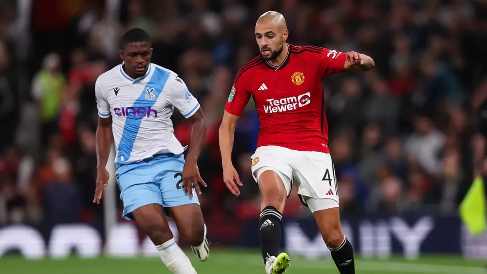 Amrabat có trận đấu rất xuất sắc. ẢNH: GETTY sofyan-amrabat-man-united.jpg