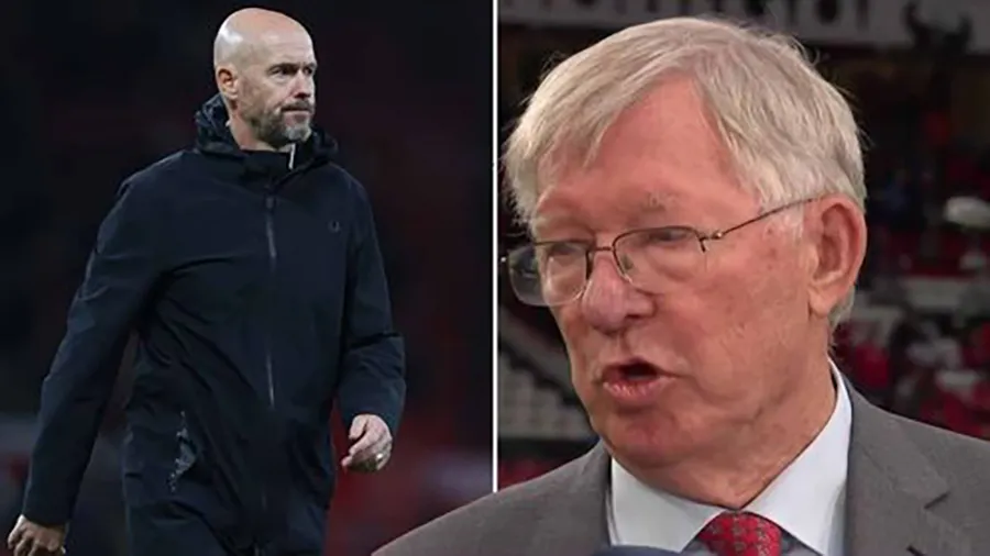 Ten Hag bị chuyên gia chỉ trích vì phớt lờ nguyên tắc vàng của Sir Alex Ferguson. ẢNH: MIRROR ten-hag-sir-alex-ferguson.jpeg
