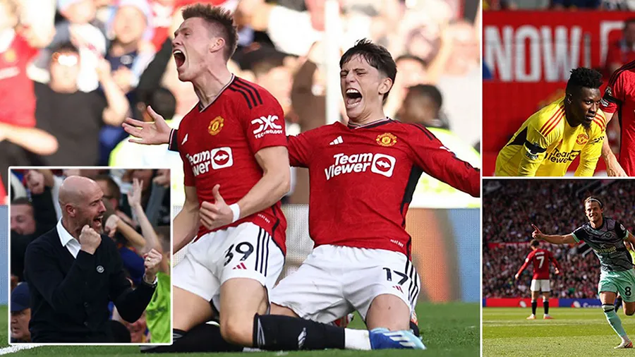 MU có màn ngược dòng kinh điển theo kiểu Fergie Time. ẢNH: MIRROR manchester-united-ten-hag-scott-mctominay.jpeg