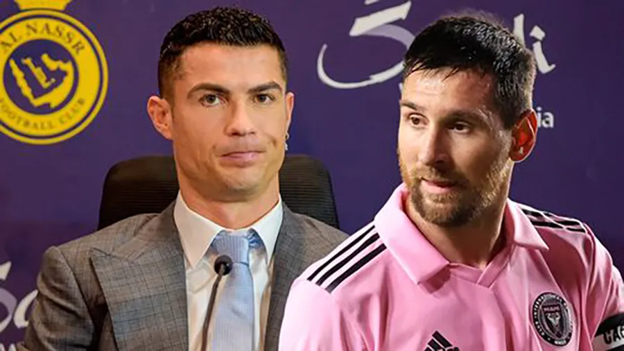 Ronaldo khát khao vô địch World Cup như Messi. ẢNH: MIRROR ronaldo-messi.jpeg